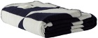 Tekla Navy & White Cashmere Tiles Blanket
