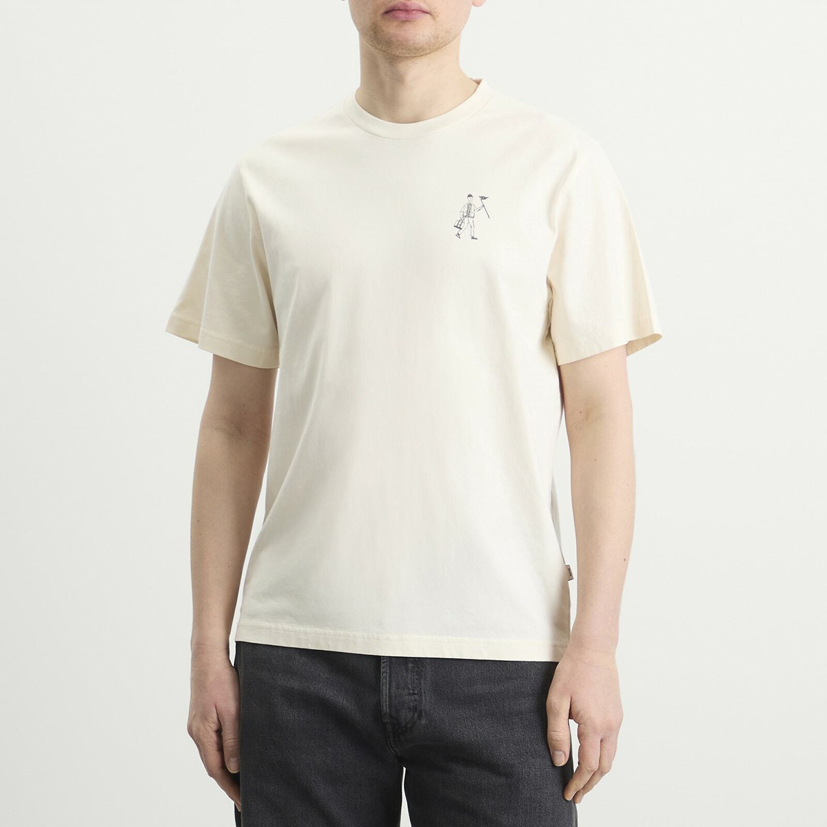 Foret Men's Walker T-Shirt in Cloud/Navy