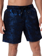 MC2 Saint Barth Man Ripstop Fabric Swim Shorts Harbour The Riviera With Palm Jacquard