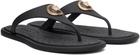 Versace Black Alia Rubber Flat Sandals