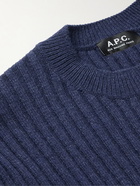 A.P.C. - Fabien Ribbed-Knit Sweater - Blue