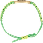 Palm Angels Green Rope Logo Bracelet