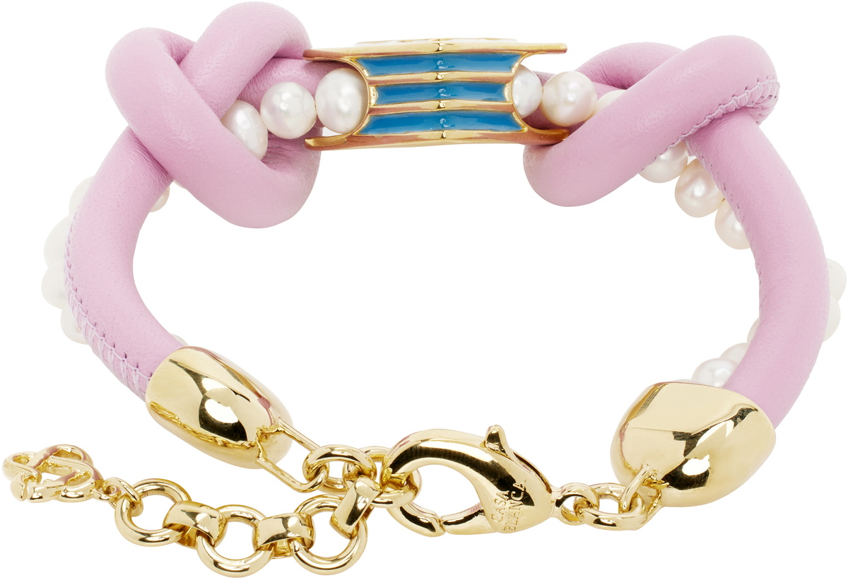 Casablanca Pink & White Knotted Pearl Bracelet