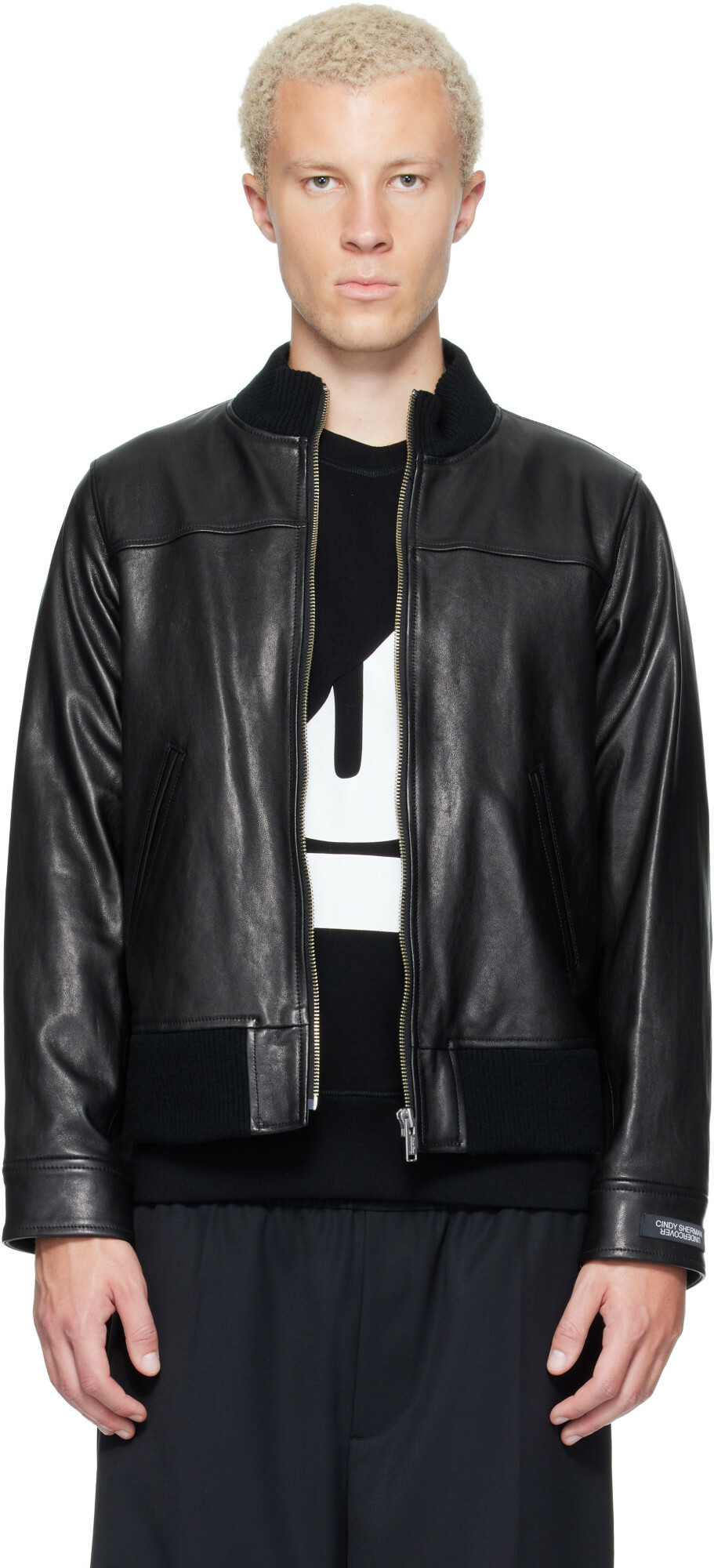 UNDERCOVER Black Leather Blouson Jacket