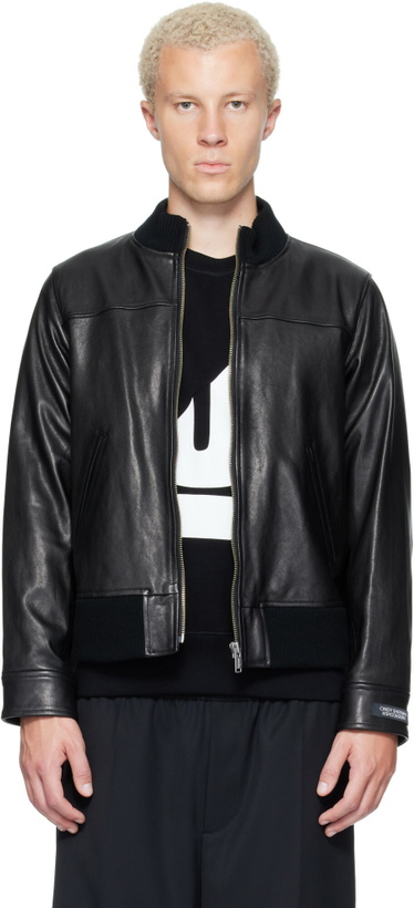 Photo: UNDERCOVER Black Leather Blouson Jacket