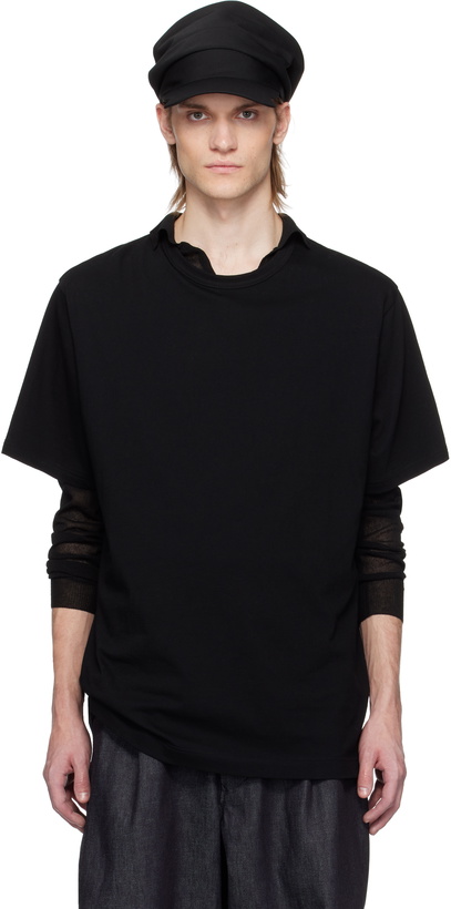 Photo: Y's For Men Black Logo Back Print T-shirt