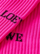 Loewe - Logo-Intarsia Neon Stretch-Knit Socks