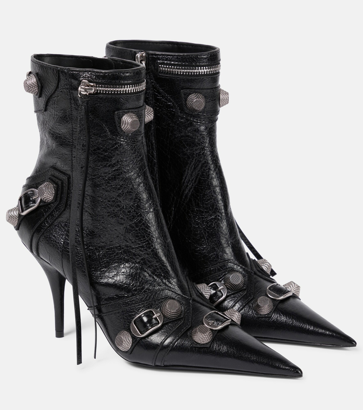 Balenciaga - Cagole leather ankle boots