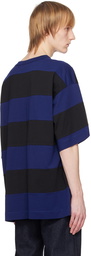 Dries Van Noten Black & Blue Striped T-Shirt