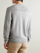 Polo Ralph Lauren - Logo-Embroidered Honeycomb-Knit Cotton Sweater - Gray