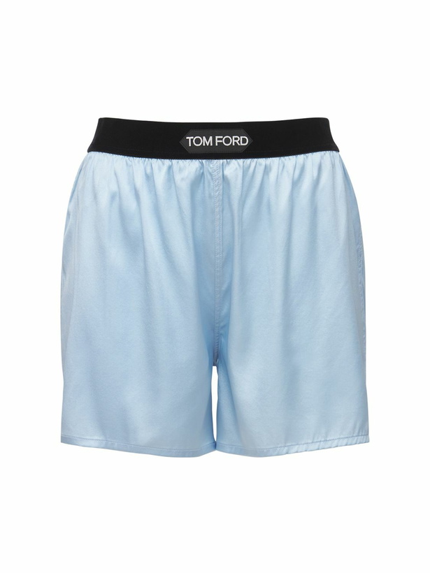 Photo: TOM FORD - Logo Silk Satin Mini Shorts