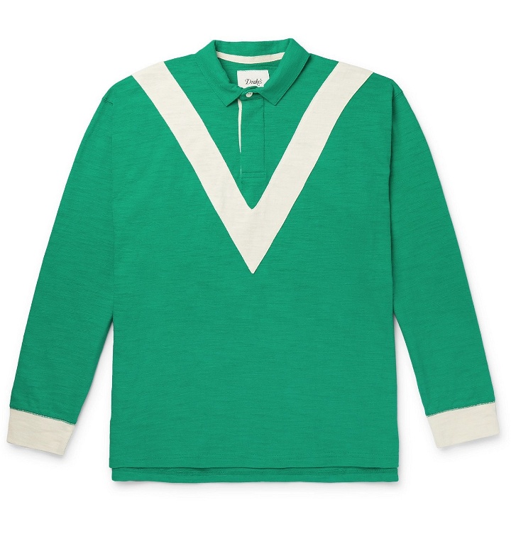 Photo: Drake's - Cotton-Jersey Rugby Shirt - Green