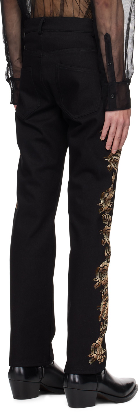 Ernest W. Baker Black Rose Studded Jeans