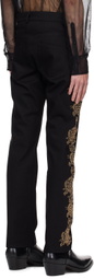 Ernest W. Baker Black Rose Studded Jeans