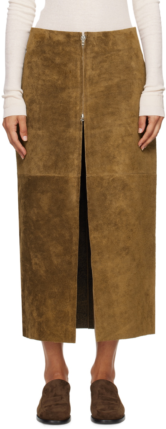 Gabriela Coll Garments Brown No.296 Midi Skirt