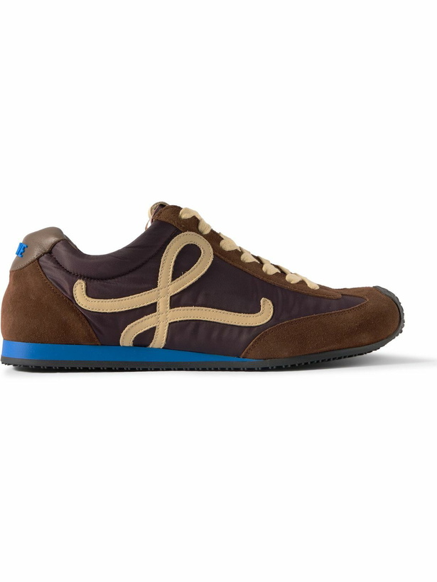 Photo: LOEWE - Ballet Runner 2.0 Leather-Trimmed Shell and Suede Sneakers - Brown