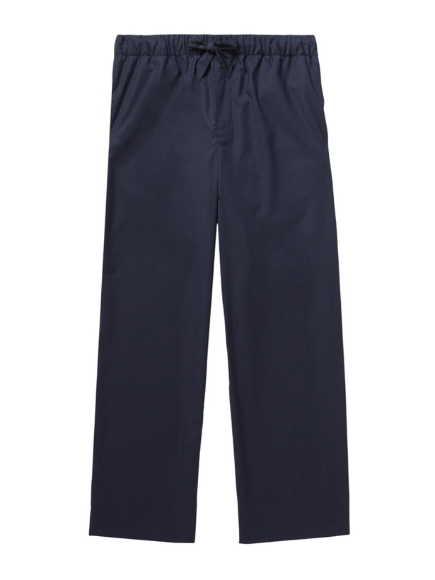 Photo: Frescobol Carioca - Luan Straight-Leg Wool Drawstring Trousers - Blue