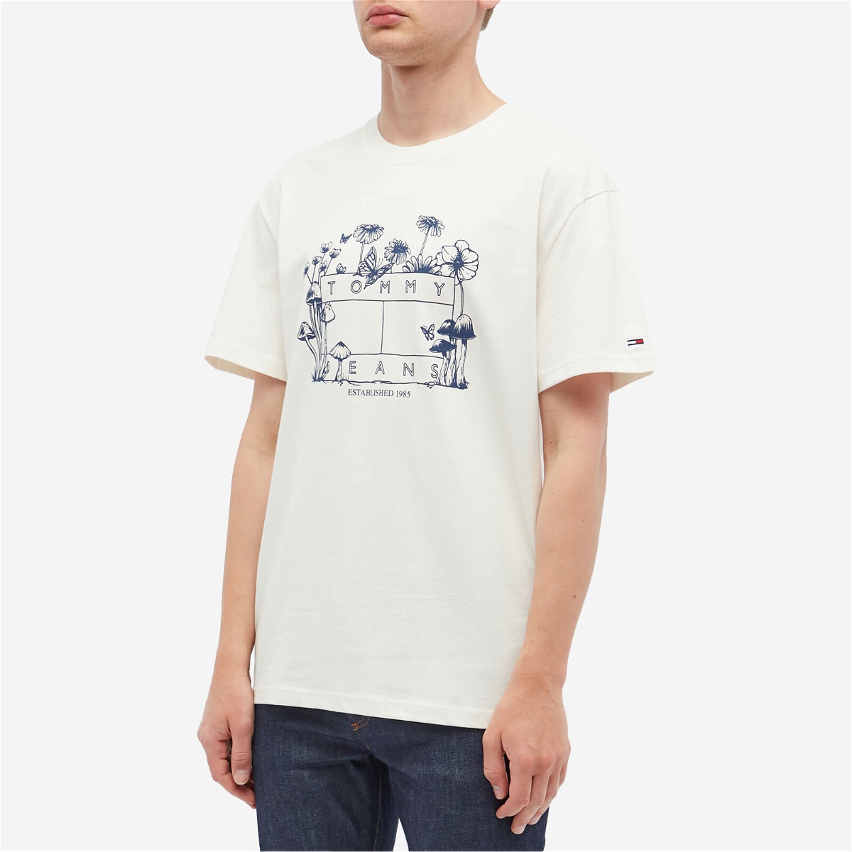 Tommy Jeans Men's Homegrown Wild Flower T-Shirt in Ancient White