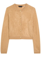 Alice + Olivia Dollie Brushed Cashmere-blend Cardigan Light Brown
