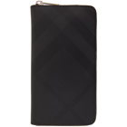 Burberry Black London Check Zip-Around Wallet