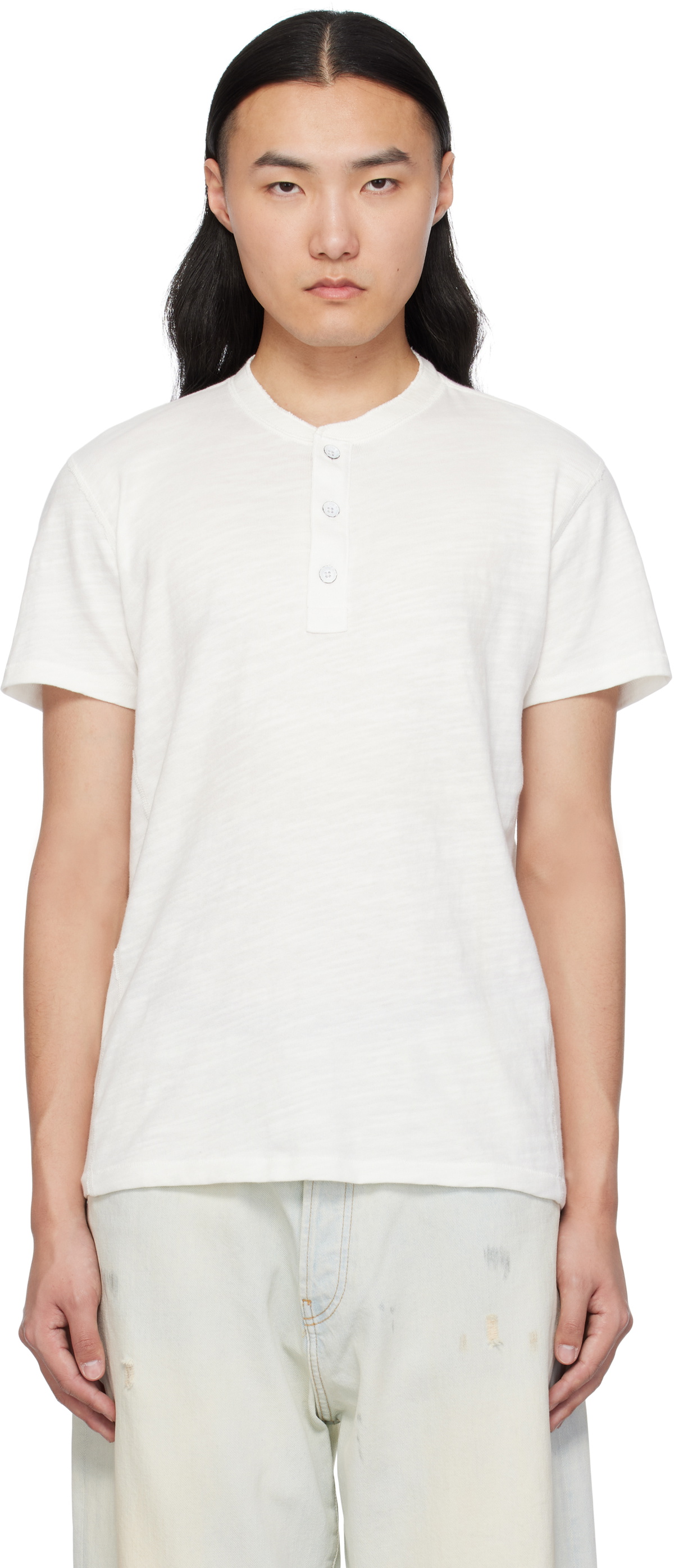 rag & bone White Classic Cotton Henley