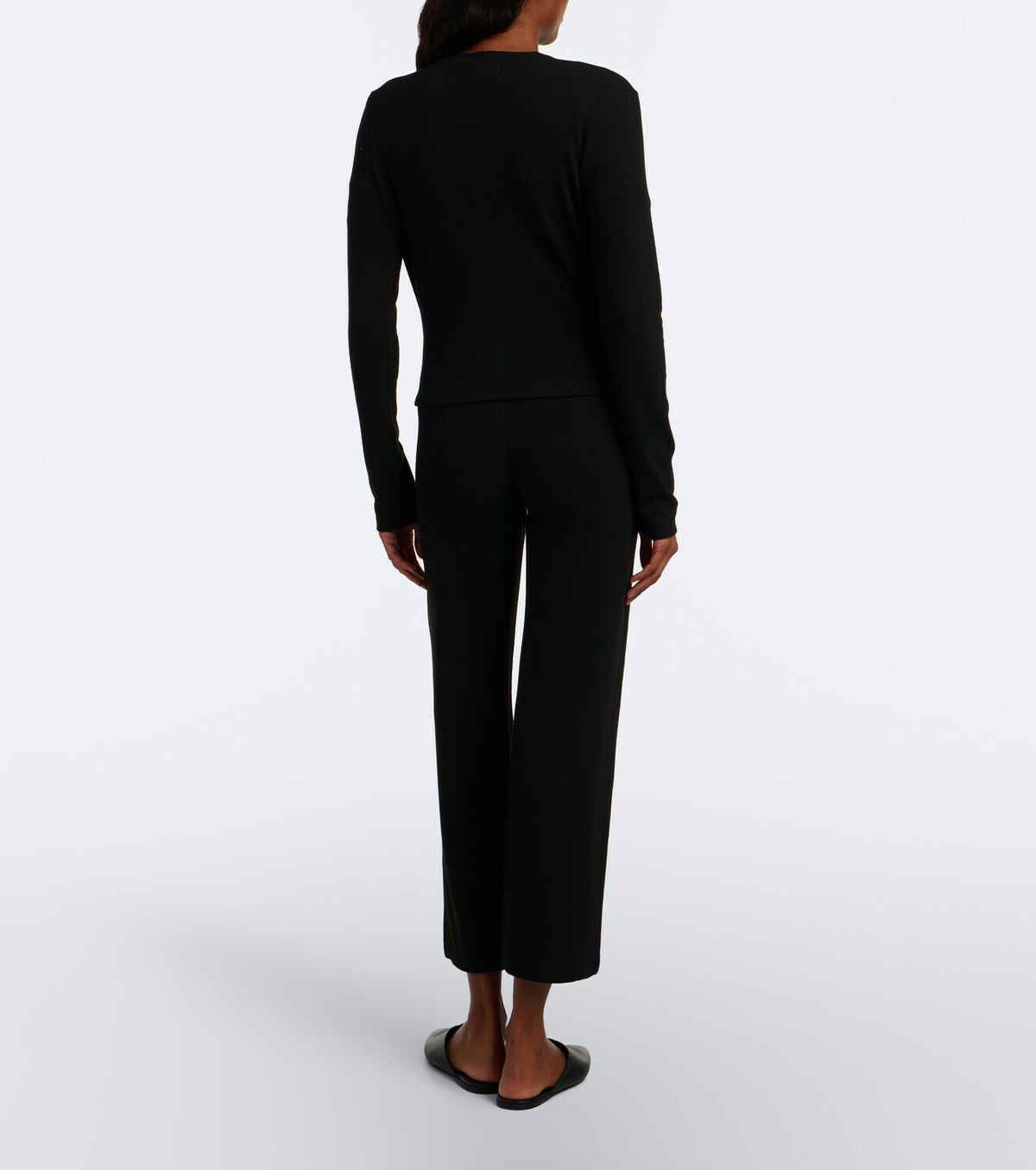 Leset Lauren cropped jersey flared pants