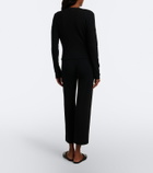 Leset Lauren cropped jersey flared pants