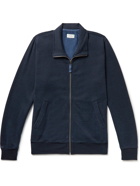 Hartford - Brushed Cotton-Blend Track Jacket - Blue