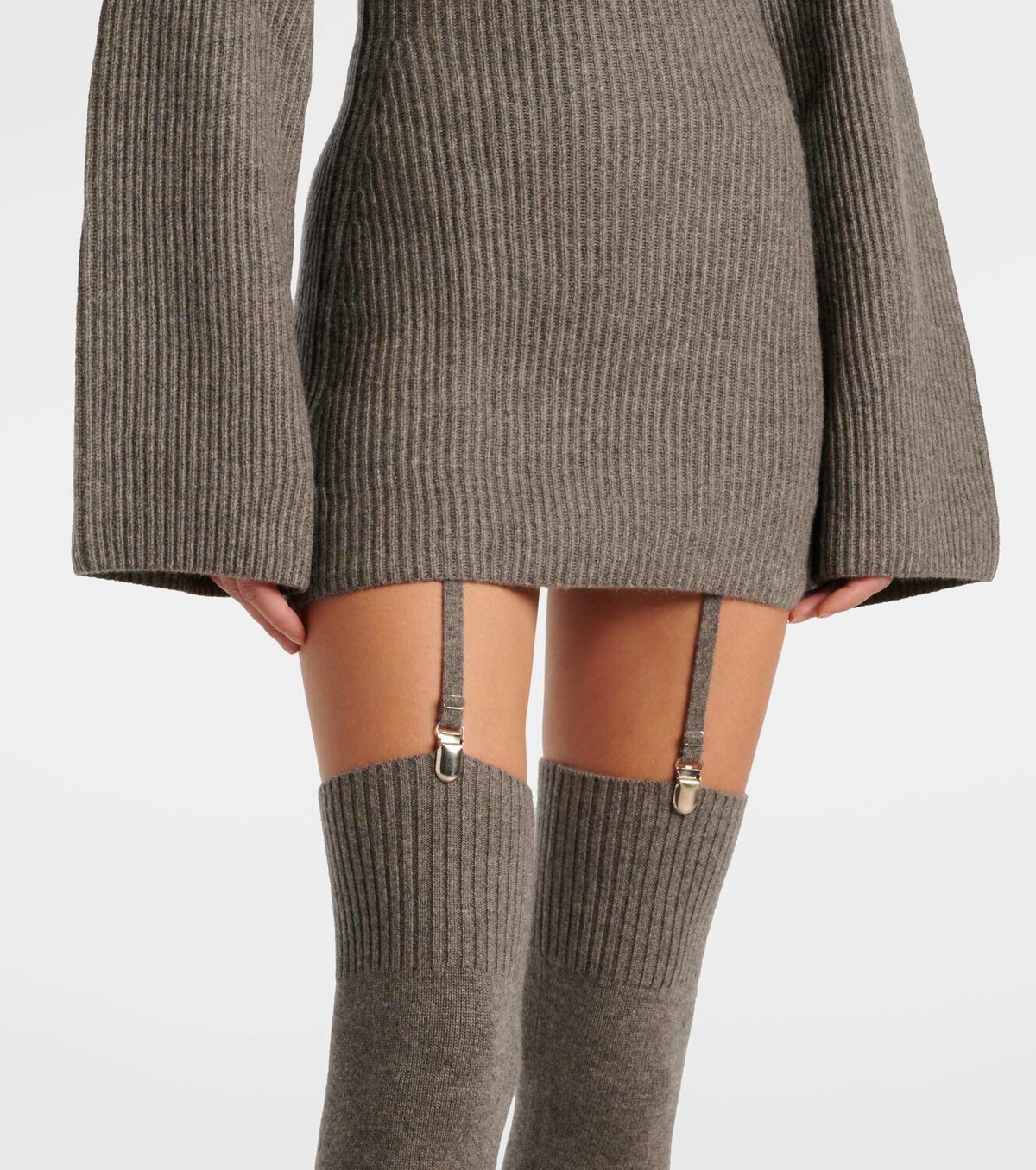 Aya Muse Cursa turtleneck cashmere minidress with socks
