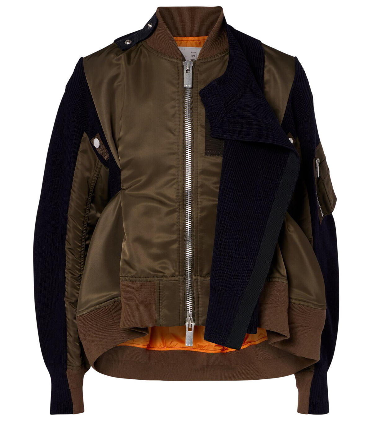 sacai Brown Leopard Print & Nylon Twill Jacket Sacai