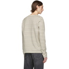 Tiger of Sweden Jeans Off-White and Black Striped Salk Long Sleeve T-Shirt