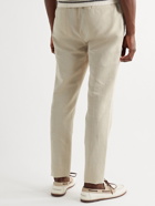Brunello Cucinelli - Leisure Tapered Linen and Cotton-Blend Drawstring Trousers - Neutrals