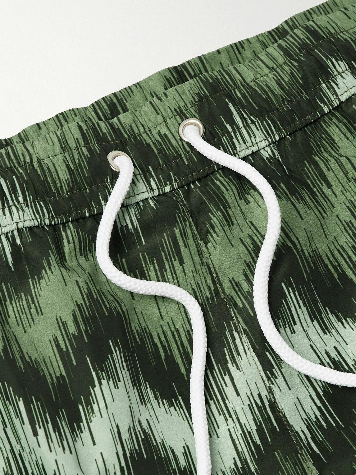 Missoni - High Frequency Straight-Leg Mid-Length Striped Swim Shorts - Green