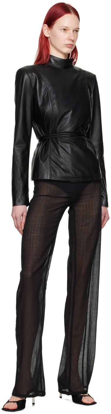 Ludovic de Saint Sernin Black Wrap Leather Jacket