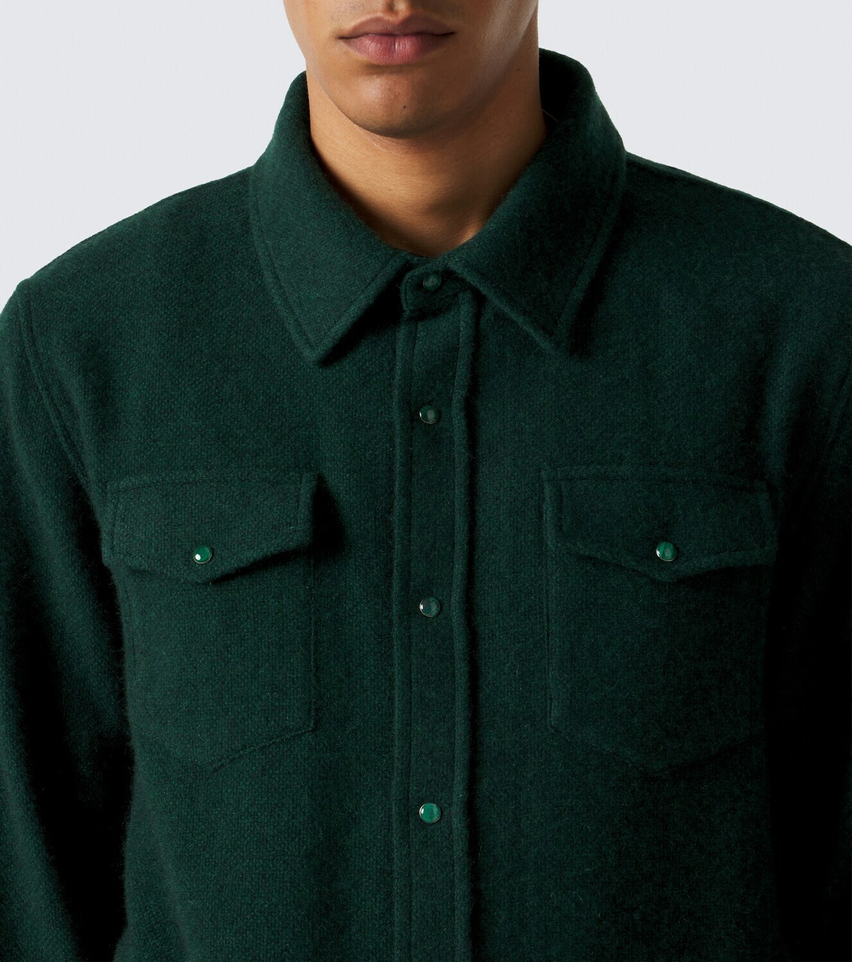 God's True Cashmere Cashmere shirt with malachite