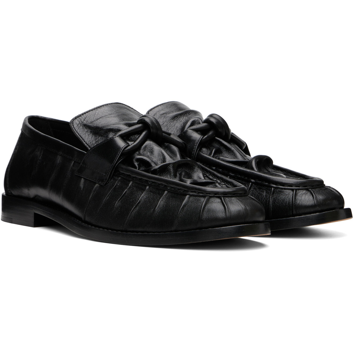 Bottega Veneta Black Astaire Loafers