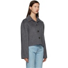 Acne Studios Grey Wool Cropped Jacket