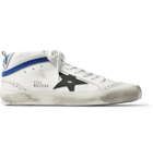 Golden Goose Deluxe Brand - Mid Star Distressed Leather and Suede Sneakers - White