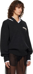 Simone Rocha Gray Merino Seam Bite Sweater