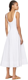 Staud White Wells Midi Dress