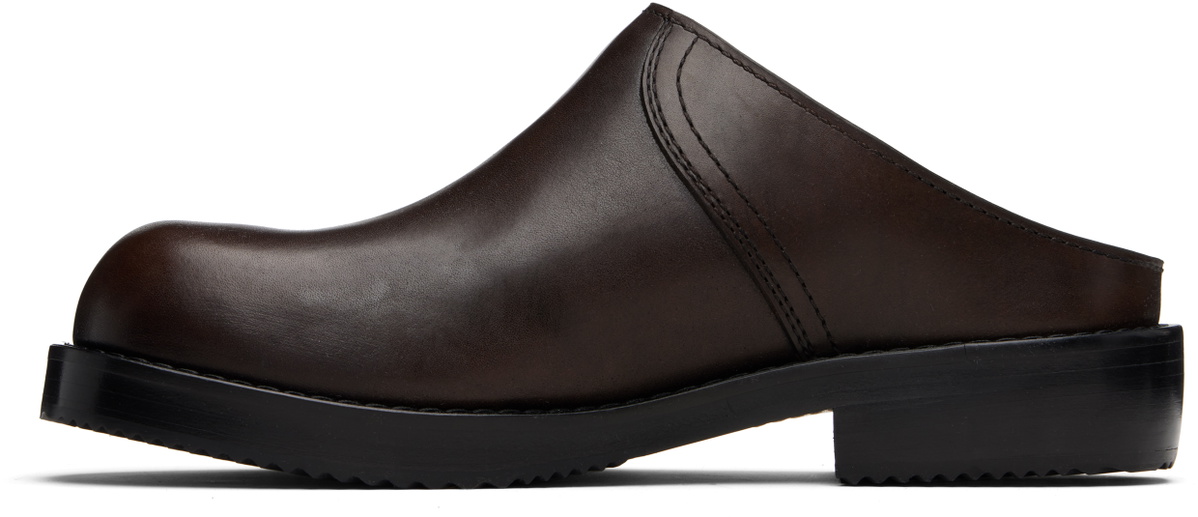 Dries Van Noten Brown Leather Clogs
