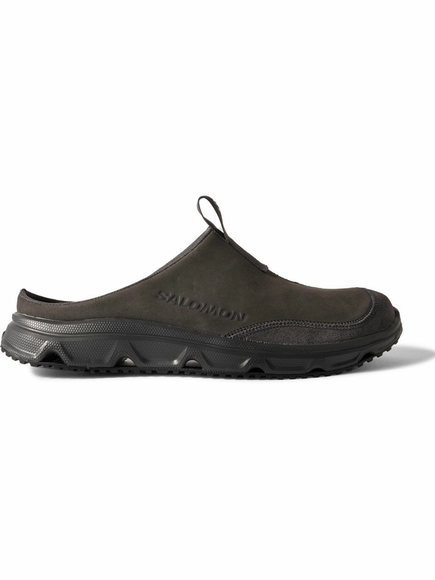 Photo: Salomon - RX Suede-Trimmed Leather Slip-On Sneakers - Brown