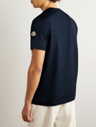 Moncler - Logo-Appliquéd Cotton-Jersey T-Shirt - Blue