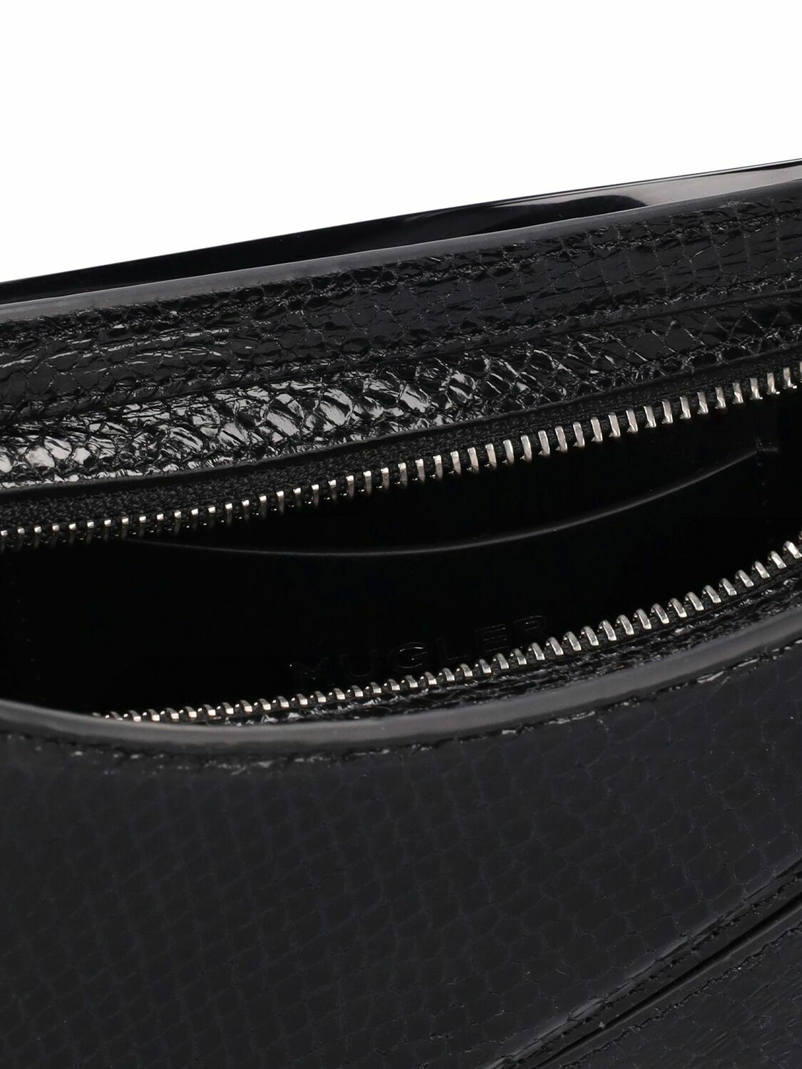 MUGLER - Mini Spiral Curve Leather Top Handle Bag