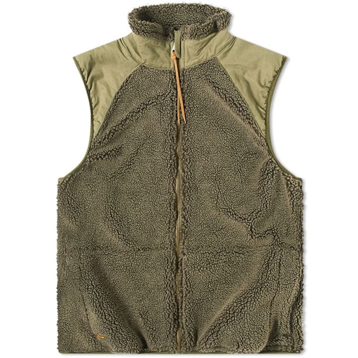 Photo: orSlow Men's Fleece Vest in Army Green