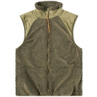 orSlow Men's Fleece Vest in Army Green