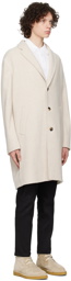 Agnona Beige Brushed Coat