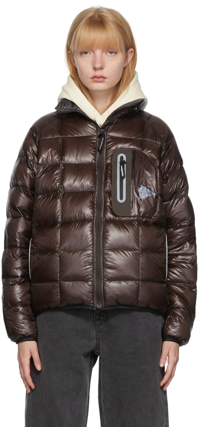 and wander Brown Diamond Stitch Down Jacket and Wander