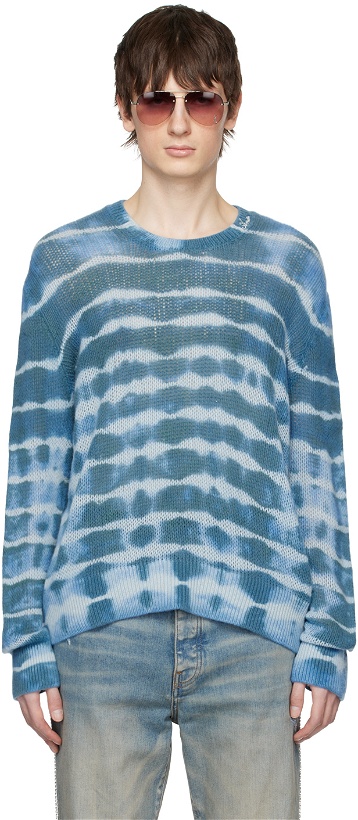 Photo: AMIRI Blue Tie-Dye Sweater