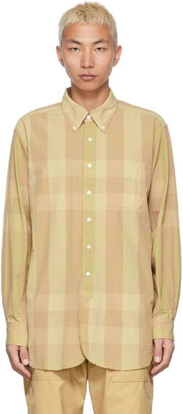 Photo: Engineered Garments Tan & Green Block Check Shirt